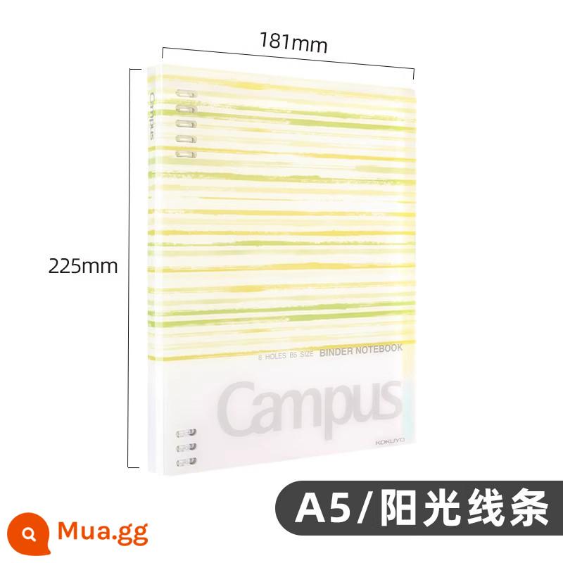 Cửa hàng hàng đầu chính thức kokuyo danh tiếng quốc gia Nhật Bản màu sáng bánh quy cuốn sách lá rời a4 sổ tay có thể tháo rời vỏ b5 nhẹ và đơn giản chất kết dính lõi dung lượng lớn a5 tách trang cuốn sách cuộn - [☆Lời Thì Thầm Màu Nước]A5 Vàng