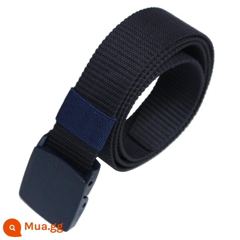 Belt nam không có kim loại nylon vải rộng 3,7 cm so với kiểm tra an ninh -khóa khóa rom khóa không có sắt - Màu xanh nước biển đậm gần như đen