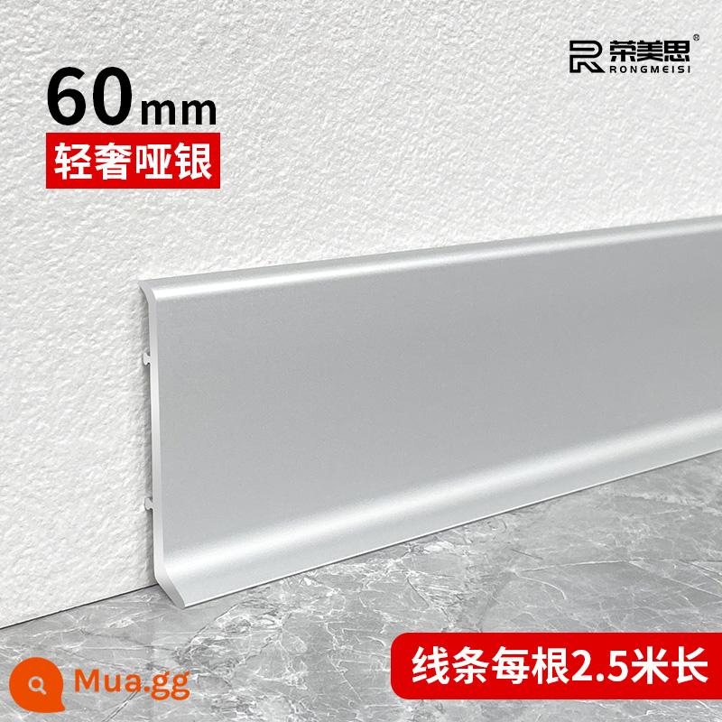 Kỹ thuật cài đặt khóa PVC khóa hợp kim nhôm ốp chân tường kim loại hẹp siêu mỏng thép không gỉ titan dải hợp kim góc đường ốp chân tường - 6 cm [màu bạc mờ sang trọng nhẹ giá 1 mét] tặng kèm 3 khóa đáy PVC