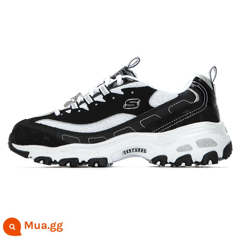 SKECHERS Giày Nữ Thêu Bướm Bố Giày Chính Thức Hàng Đầu Mùa Đông Đế Dày Gấu Trúc Trắng Giày Giày Thể Thao Thường Ngày - [Phong cách kim cương]BKW