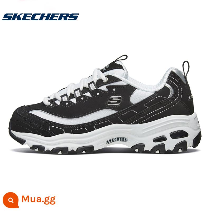 SKECHERS Giày Nữ Thêu Bướm Bố Giày Chính Thức Hàng Đầu Mùa Đông Đế Dày Gấu Trúc Trắng Giày Giày Thể Thao Thường Ngày - [Cổ điển] BKW