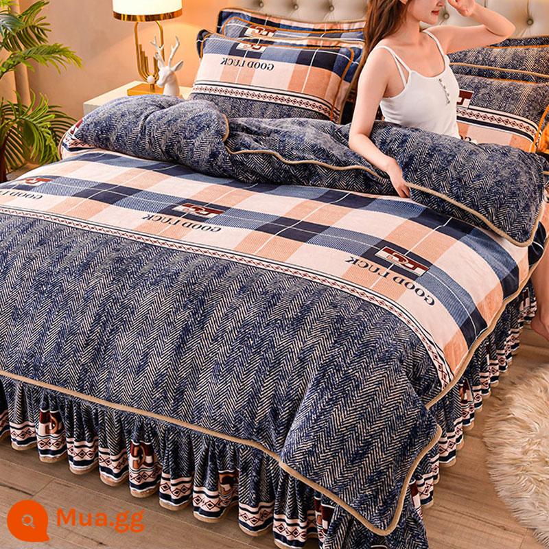 Internet nổi tiếng sữa nhung vỏ chăn đơn mảnh mùa đông Plus nhung flannel san hô nhung giường vỏ chăn đơn 1.5 mét 200x230 - Azure [Nhung sữa loại A, thích hợp cho bé]