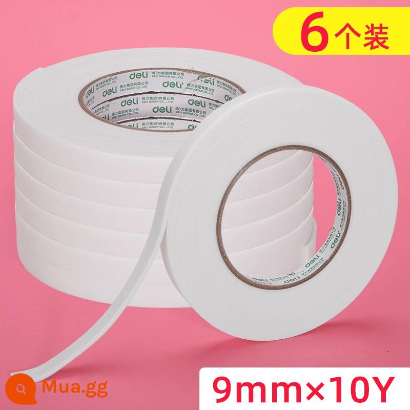 Băng keo hai mặt Deli keo xốp mạnh keo xốp cố định Băng keo hai mặt mạnh Băng dính hai mặt xốp băng dính hai mặt mỏng trong suốt không để lại vết có độ nhớt cao khăn giấy thủ công băng keo hai mặt rộng văn phòng phẩm đồ dùng văn phòng - Keo xốp 30400 9mm*10y (6 cuộn)