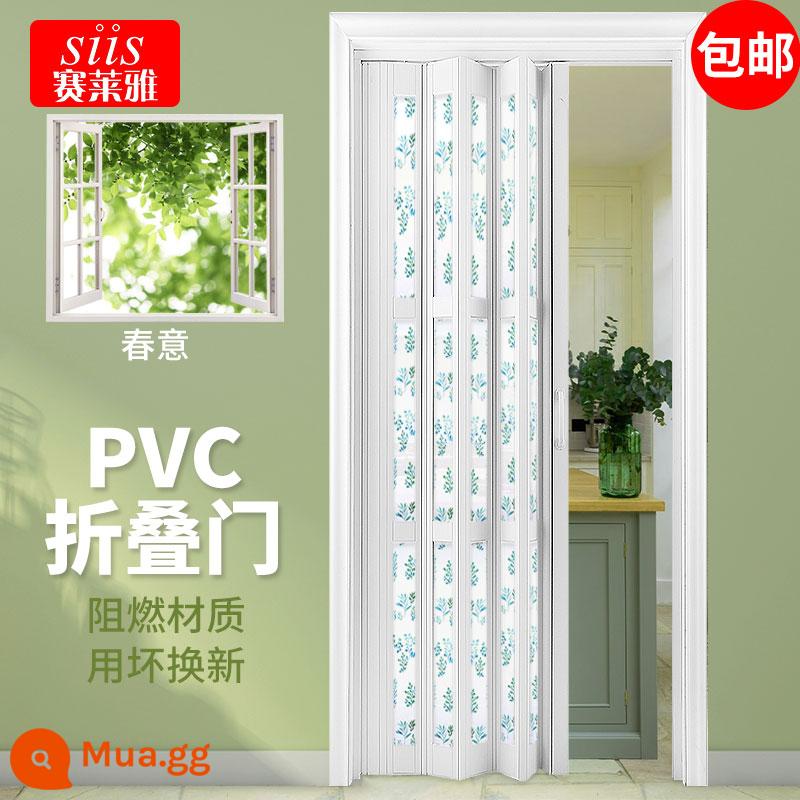 PVC Cửa Gấp Kéo Đẩy Trong Nhà Phân Vùng Bếp Bột Phòng Vệ Sinh Shop Đơn Giản Kính Thiên Văn Vô Hình Treo Bánh Xe Cửa Trượt - Họa tiết lò xo❤❤Đo kích thước cửa nhà bạn mở❤❤