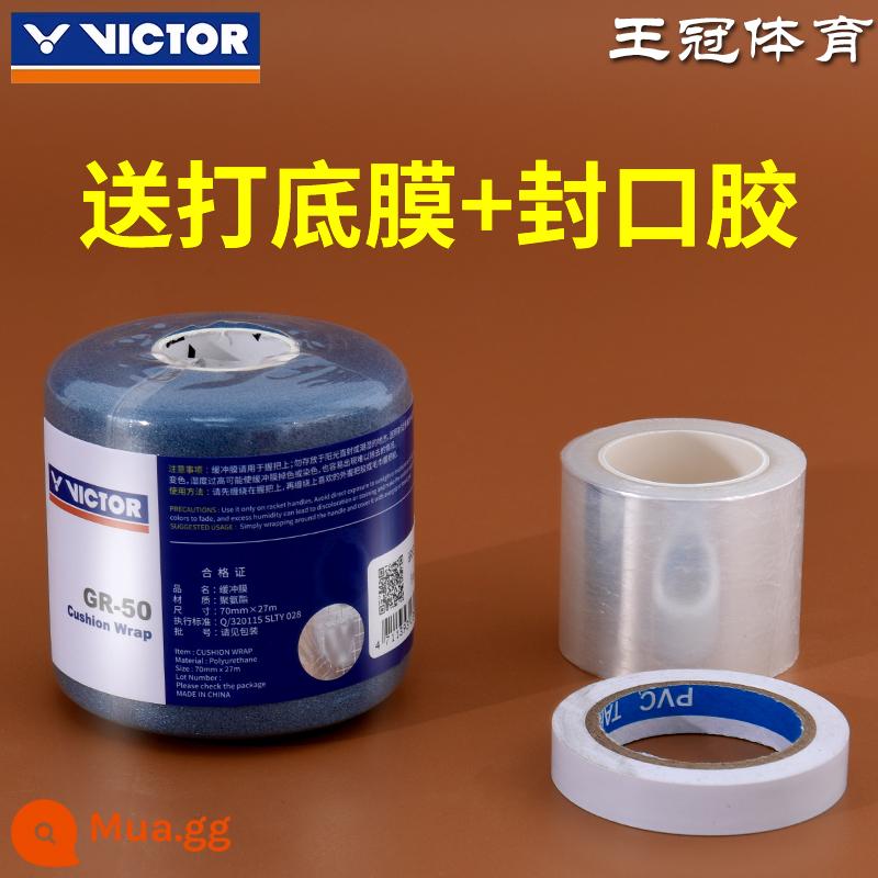 Phim đệm Yonex vợt cầu lông hấp thụ sốc phim tay gel đệm phim đệm phim tay cầm cơ sở phim niêm phong keo - Phim chống sốc Victory màu xanh + màng lót + keo dán kín