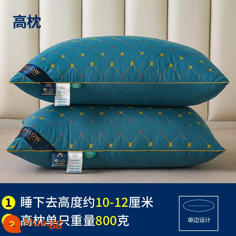 Mua một tặng một gối lõi gối đơn dành cho người lớn khách sạn lông nhung 48*74CM Gối học sinh sử dụng tại nhà không dễ bị xẹp - Mua một tặng một gối cao một bên màu xanh hơi thở cho bé