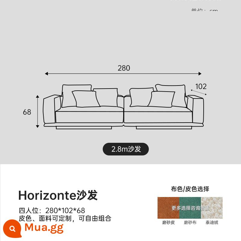 Yanleju 2022 Ý nghĩa mới Ý nghĩa hiện đại Horizo ​​Horizon Sofa Phòng khách Lớp phẳng Lớp phẳng - Tay vịn đôi 280 cm