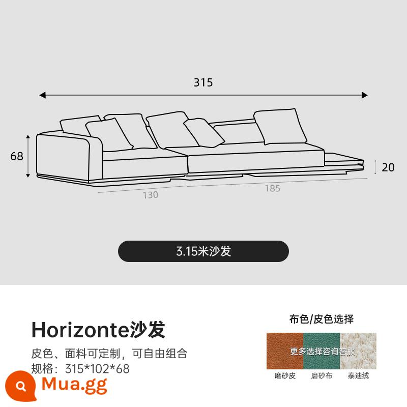 Yanleju 2022 Ý nghĩa mới Ý nghĩa hiện đại Horizo ​​Horizon Sofa Phòng khách Lớp phẳng Lớp phẳng - Kết hợp thẳng + hình đặc biệt 315CM