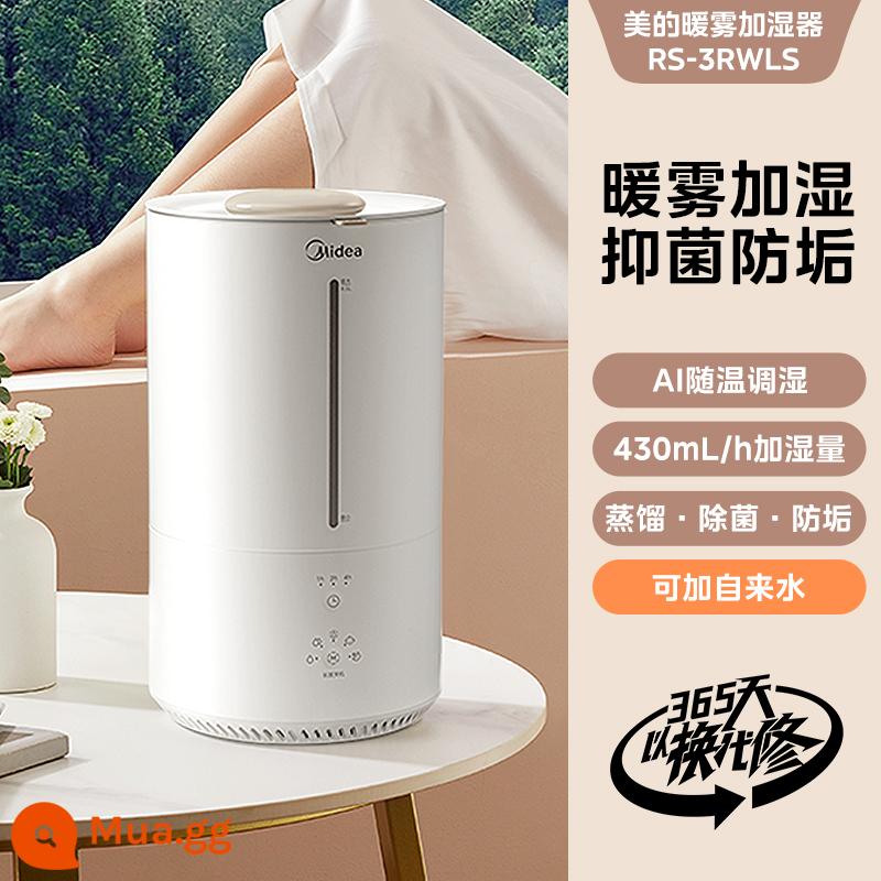 Midea ấm máy tạo độ ẩm phun sương 3RWLS hộ gia đình nhỏ ánh sáng âm thanh phòng ngủ phòng khách văn phòng công suất lớn phun - Trắng