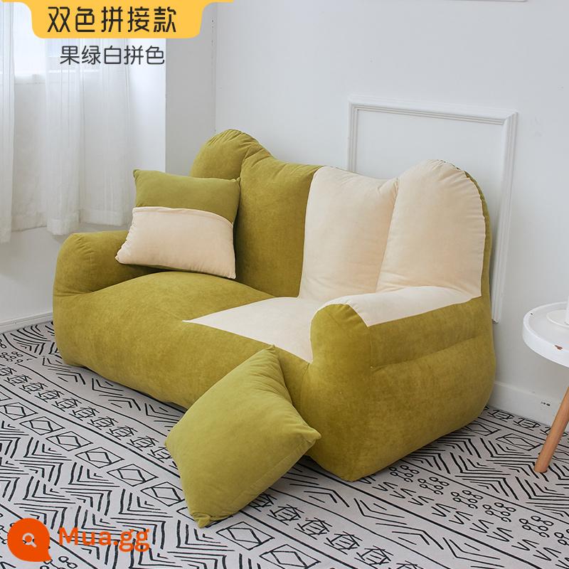 Ghế lười sofa đơn phòng ngủ nhỏ sofa ký túc xá ban công trẻ em ghế giải trí có thể nằm và ngủ sofa đôi trải chiếu tatami - Màu xanh trái cây phối hợp, giường đôi, gối miễn phí