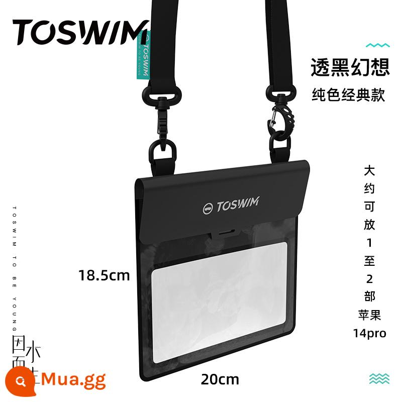 TOSWIM điện thoại di động túi chống nước lặn bìa màn hình cảm ứng bơi dưới nước ảnh niêm phong túi Huawei Apple 13 đa năng - ①[Dark Fantasy] Mẫu cổ điển màu trơn, có thể chứa 1-2 chiếc 14