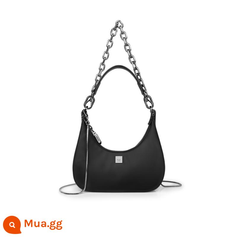 Túi nylon mini INJOYLIFE túi nữ 2022 túi sát nách hobo hợp thời trang mới túi xách dây xích - Bộ đồ nhỏ (túi xách ngắn + dây chuyền xương rắn dài + dây chuyền hình bầu dục ngắn)