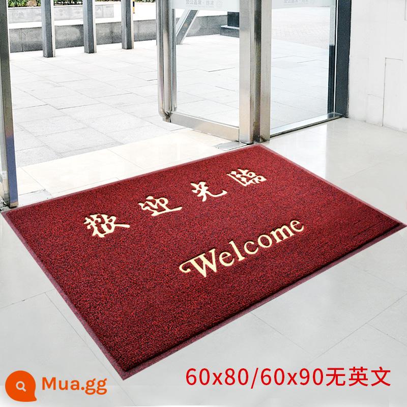 Thảm cửa welcome thảm trải sàn ra vào an toàn Thảm cửa welcome thảm cửa khách sạn khách sạn thảm welcome nhựa chống trượt - [Đen và đỏ] Chào mừng