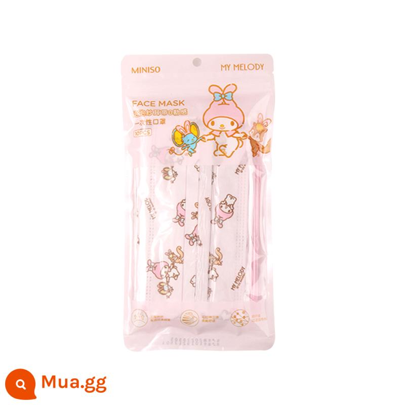 miniso sản phẩm nổi tiếng Sanrio quế con chó mặt nạ dập nổi dùng một lần mặt nạ chó tai lớn mặt nạ chống bụi ba lớp - Mặt nạ tai thỏ giai điệu