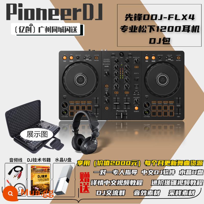 Pioneer/Pioneer DDJ-400 DDJ-FLX4 Bộ điều khiển DJ Bộ điều khiển DJ Bộ điều khiển DJ Pioneer cấp cơ bản - Tai nghe Pioneer DDJFLX4+ chuyên nghiệp Panasonic 1200 + túi DJ phong cách mới