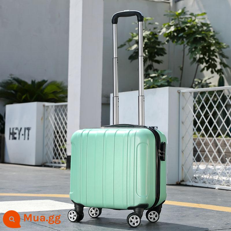 Mới nội trú trường hợp nam 18 inch vali nhỏ vali sinh viên nữ đa năng bánh xe mật khẩu hộp LOGO tùy chỉnh thủy triều - Sọc dọc xanh bạc hà thời trang