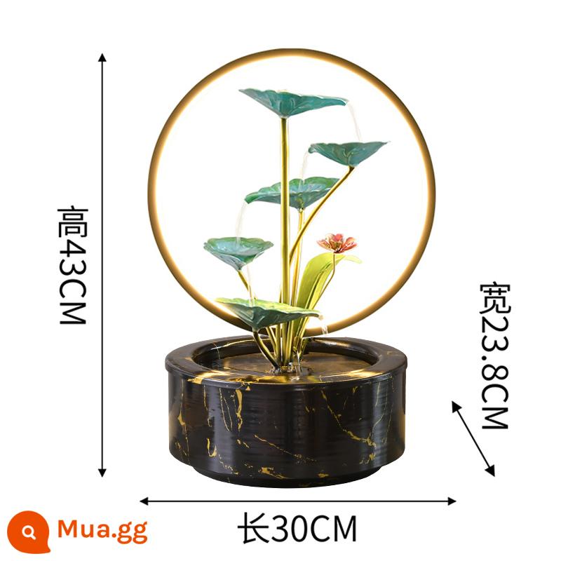 Phong thủy Shui Wheel Fortune Phim Trang trí Phòng thí nghiệm Văn phòng Vòng tròn Tái định cư Nước mới Quà tặng Mở Quà tặng - Heyun lớn màu đen có ánh sáng