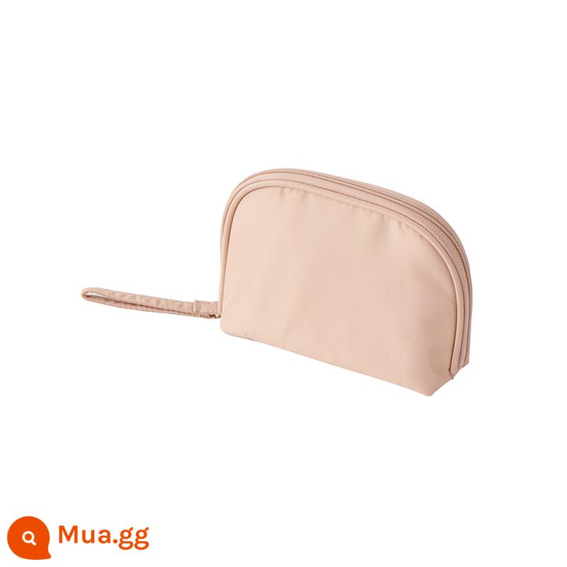 Túi đựng mỹ phẩm sợi polyester MUJI túi đựng mỹ phẩm túi đựng mỹ phẩm xách tay nhỏ - Mini/dài 10,5×rộng 7,5×dày 3cm/màu be hồng