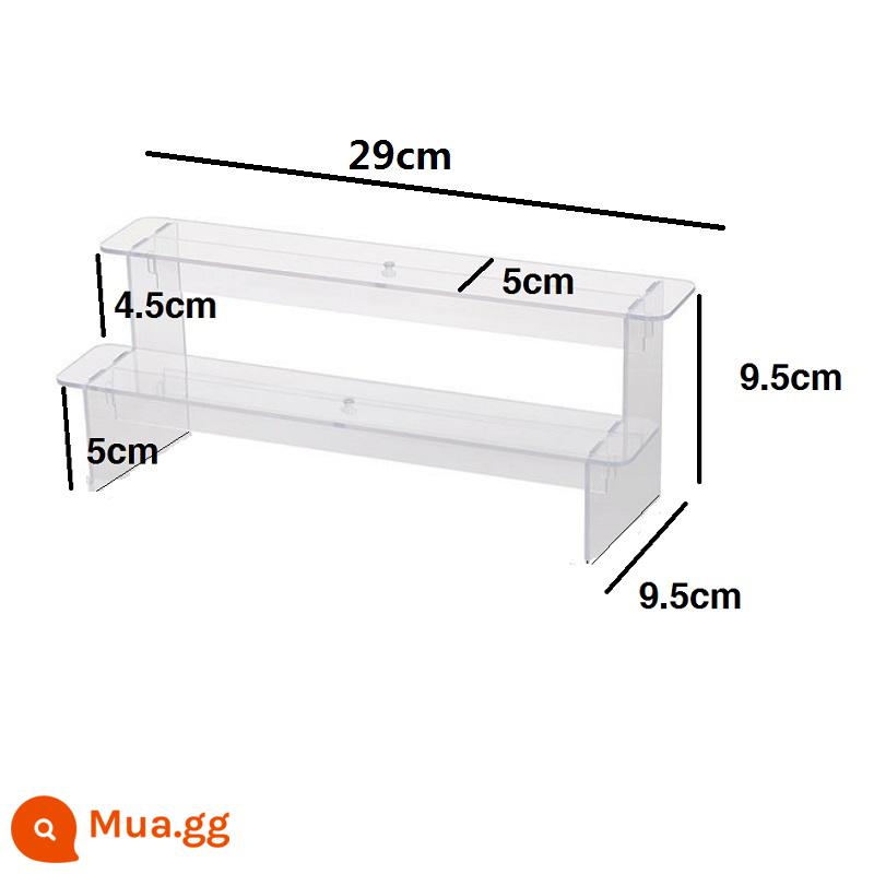 Acrylic bước Bubble Mart trưng bày đứng trưng bày hộp mù trong suốt mô hình hai chiều khung đế mô hình - 2 lớp 29cm