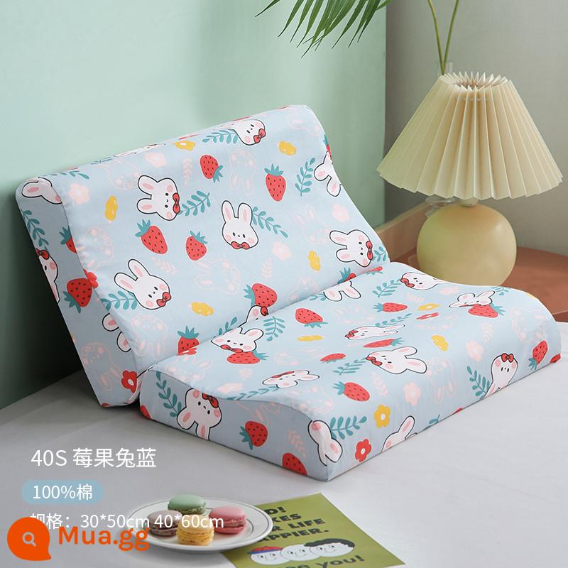 Áo Gối Cao Su Gối Cao Su Cotton 1 Đôi 30X50 Cotton Nguyên Chất Vỏ Gối Trẻ Em Mới 2022 40Cm X 60Cm - [Gói đơn] Berry Rabbit Blue