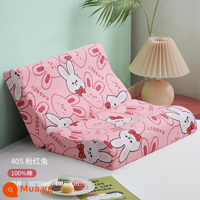 Áo Gối Cao Su Gối Cao Su Cotton 1 Đôi 30X50 Cotton Nguyên Chất Vỏ Gối Trẻ Em Mới 2022 40Cm X 60Cm - [Gói Đơn] Thỏ Hồng