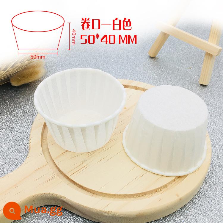 Ins Gấu Mini Feinan Tuyết Trang Trí Bánh Hộp Đóng Gói Trong Suốt 2 Inch Vòng Giấy Trong Suốt Hộp Bánh Mousse - 100 cốc giấy trắng như hình