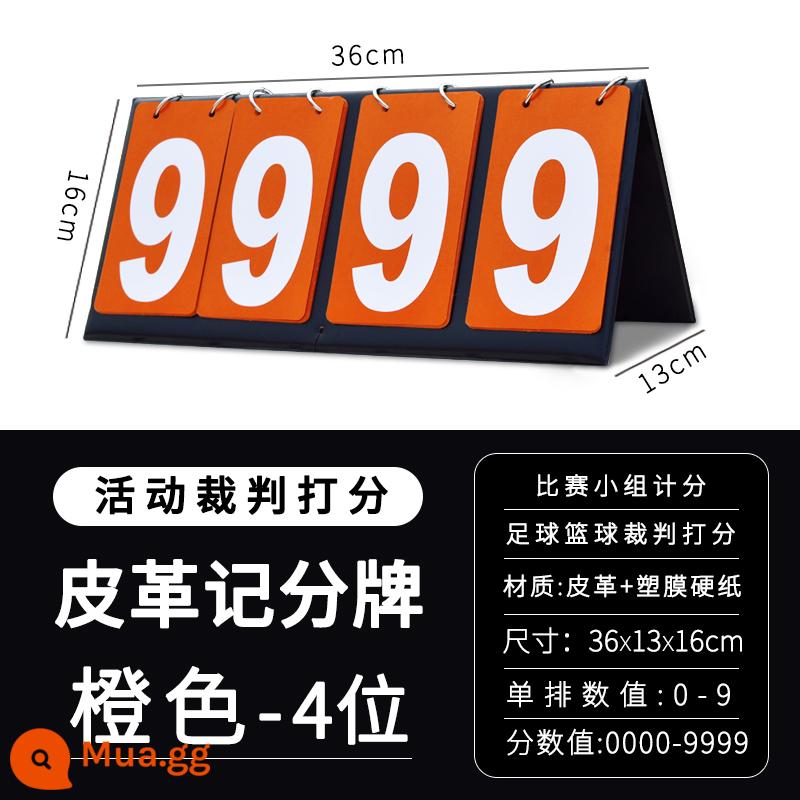 Bảng điểm bảng điểm có thể được lật lại bảng điểm bóng rổ bảng điểm bi-a bảng trò chơi bảng điểm bóng bàn - Bảng điểm bốn chữ số màu cam