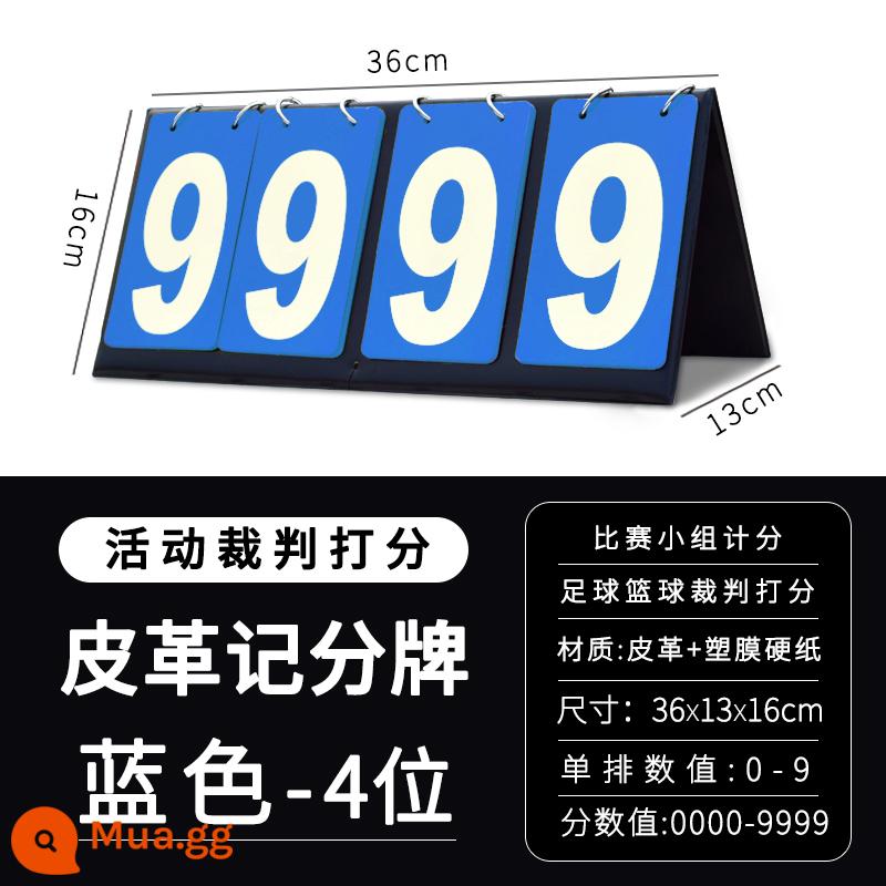 Bảng điểm bảng điểm có thể được lật lại bảng điểm bóng rổ bảng điểm bi-a bảng trò chơi bảng điểm bóng bàn - Bảng điểm bốn chữ số màu xanh [da]