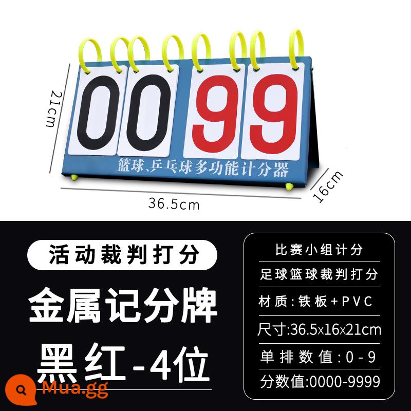 Bảng điểm bảng điểm có thể được lật lại bảng điểm bóng rổ bảng điểm bi-a bảng trò chơi bảng điểm bóng bàn - Bảng điểm bốn chữ số [kiểu kim loại]