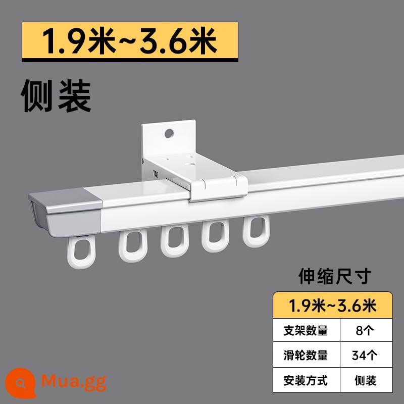 Đường ray rèm có thể thu vào ray trượt gắn bên trên ray trượt thẳng ray dẫn hướng ray trượt im lặng hộp rèm hợp kim nhôm thanh treo rèm - Lắp đặt bên monorail: phù hợp với chiều rộng 1,9 ~ 3,6 mét [có thể mở rộng tự do]