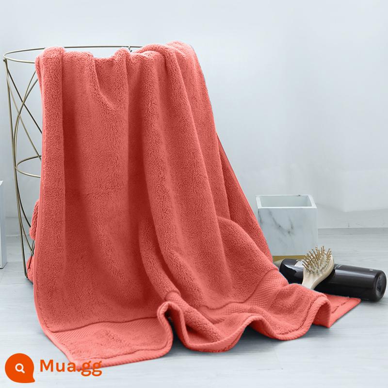 Lớn Khăn Tắm Hộ Gia Đình Cotton Nguyên Chất Cotton Thấm Hút Khăn Khách Sạn Bộ 3 Người Lớn Nam Nữ Quấn Khăn Mùa Đông Dày Dặn Mới 2022 - Màu cam: Khăn tắm Santorini