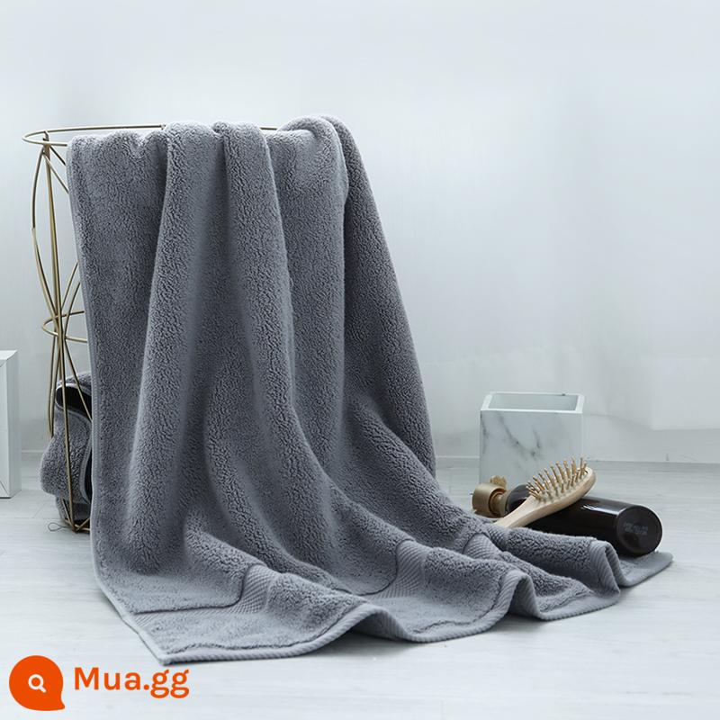 Lớn Khăn Tắm Hộ Gia Đình Cotton Nguyên Chất Cotton Thấm Hút Khăn Khách Sạn Bộ 3 Người Lớn Nam Nữ Quấn Khăn Mùa Đông Dày Dặn Mới 2022 - Xám đậm: Khăn tắm Santorini