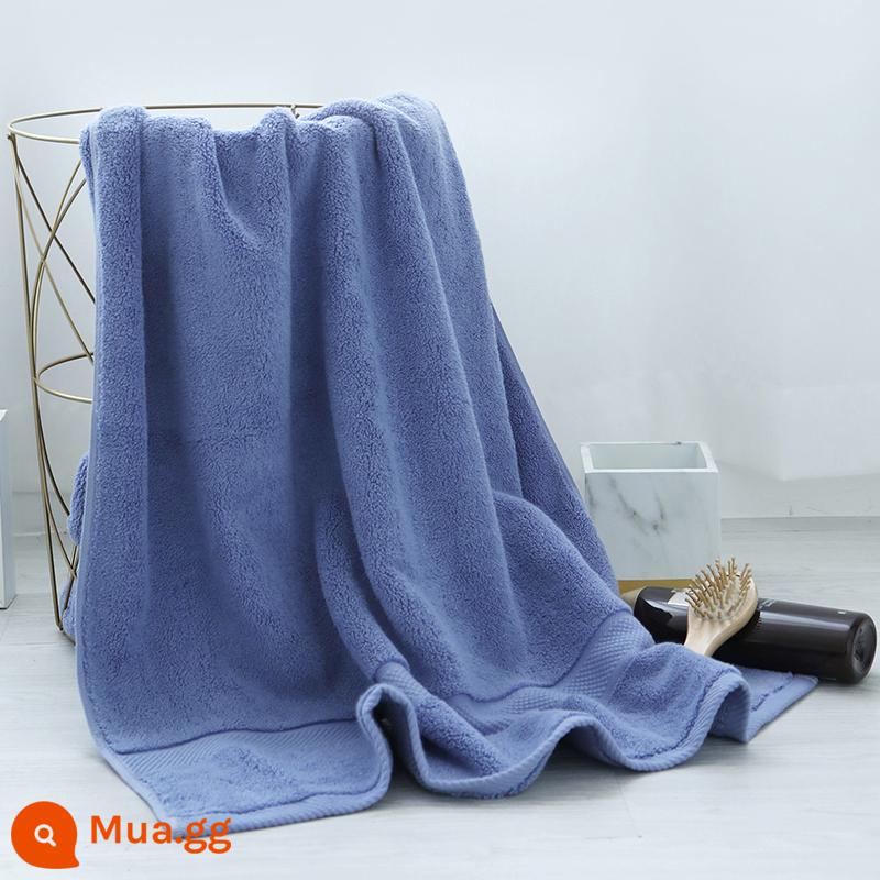 Lớn Khăn Tắm Hộ Gia Đình Cotton Nguyên Chất Cotton Thấm Hút Khăn Khách Sạn Bộ 3 Người Lớn Nam Nữ Quấn Khăn Mùa Đông Dày Dặn Mới 2022 - Màu xanh thông minh: Khăn tắm Santorini