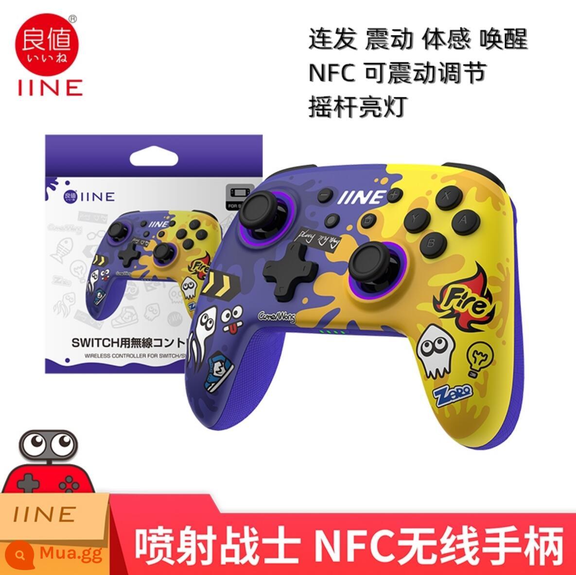 Liangzhi Switch Pro Lang Giá trị không dây Thức dậy Bluetooth GamePad Four -Genation Cat -shaped NS Jet - Tay cầm màu tím vàng giá tốt L709