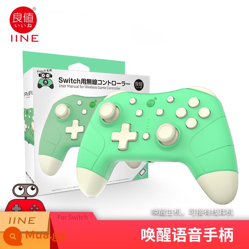 Liangzhi Switch Pro Lang Giá trị không dây Thức dậy Bluetooth GamePad Four -Genation Cat -shaped NS Jet - Tay cầm không dây bằng giọng nói đánh thức thế hệ thứ 4 có giá trị tốt màu xanh lá cây