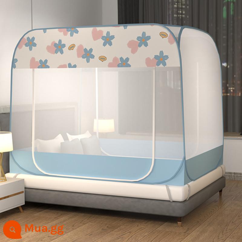 Màn chống muỗi yurt mới 1,5m tại nhà lắp đặt miễn phí Màn chống muỗi có dây kéo chống rơi cho trẻ em có giá đỡ lều 1,8m - Biển Hoa-Xanh [Bảo hiểm vận chuyển miễn phí]