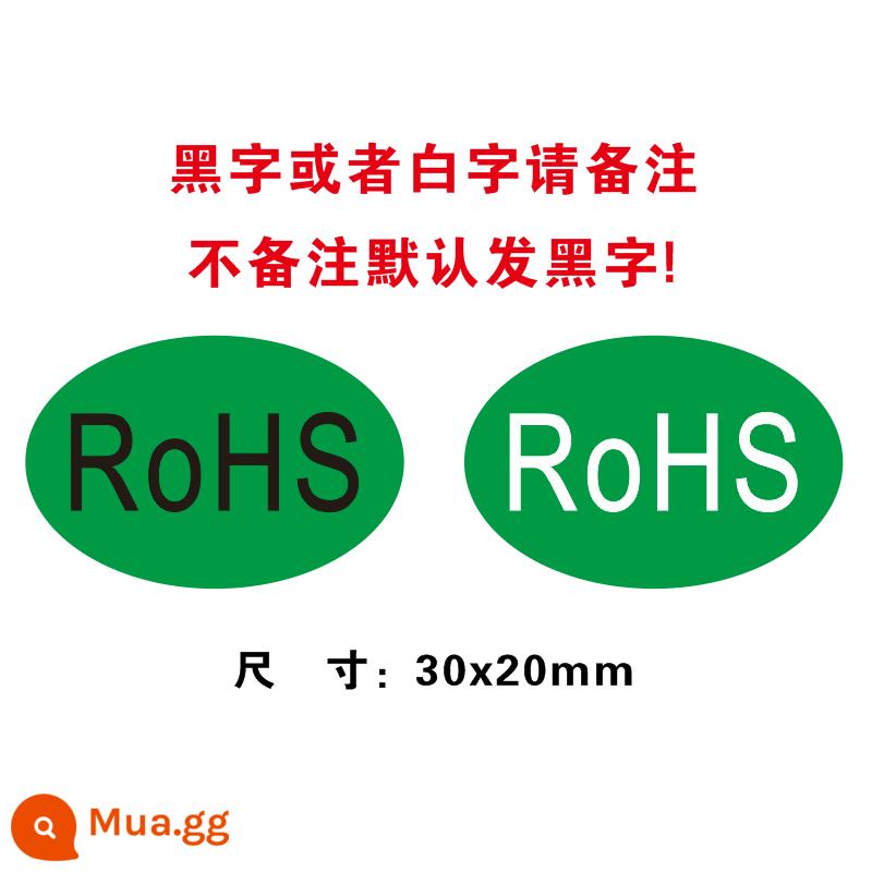 ROHS2.0 miếng dán bảo vệ môi trường xanh nhãn tiêu chuẩn Châu Âu HF GP nhãn bảo vệ môi trường HSF ROSH miễn phí vận chuyển - Sticker 30x20mmRoHS500, khi chụp ảnh lưu ý ghi chú bằng chữ đen hoặc trắng