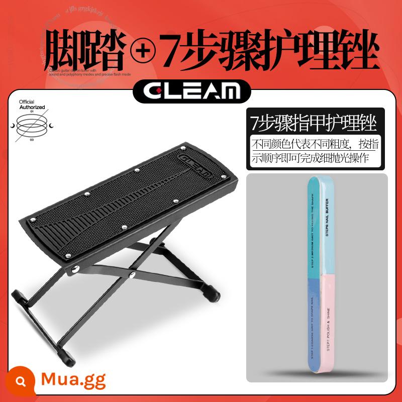 Glim Cổ Điển Dân Gian Acoustic Chân Kim Loại Để Chân Ban Đa Phần Có Thể Điều Chỉnh Di Động Chân Máy Bàn Đạp - Dũa móng tay đen + 7 bước