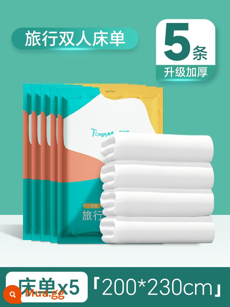 Khăn trải giường khách sạn không giặt, vỏ chăn, vỏ gối, bộ bốn mảnh, du lịch, giường đôi, dày, bẩn, xách tay - Khử trùng EO [5 tờ đôi]