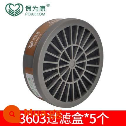 Mặt nạ phòng độc Baoweikang 3600 chính hãng hàn phun sơn khí hóa học chống bụi thuốc trừ sâu formaldehyde mặt nạ - Hộp lọc (5 cái)