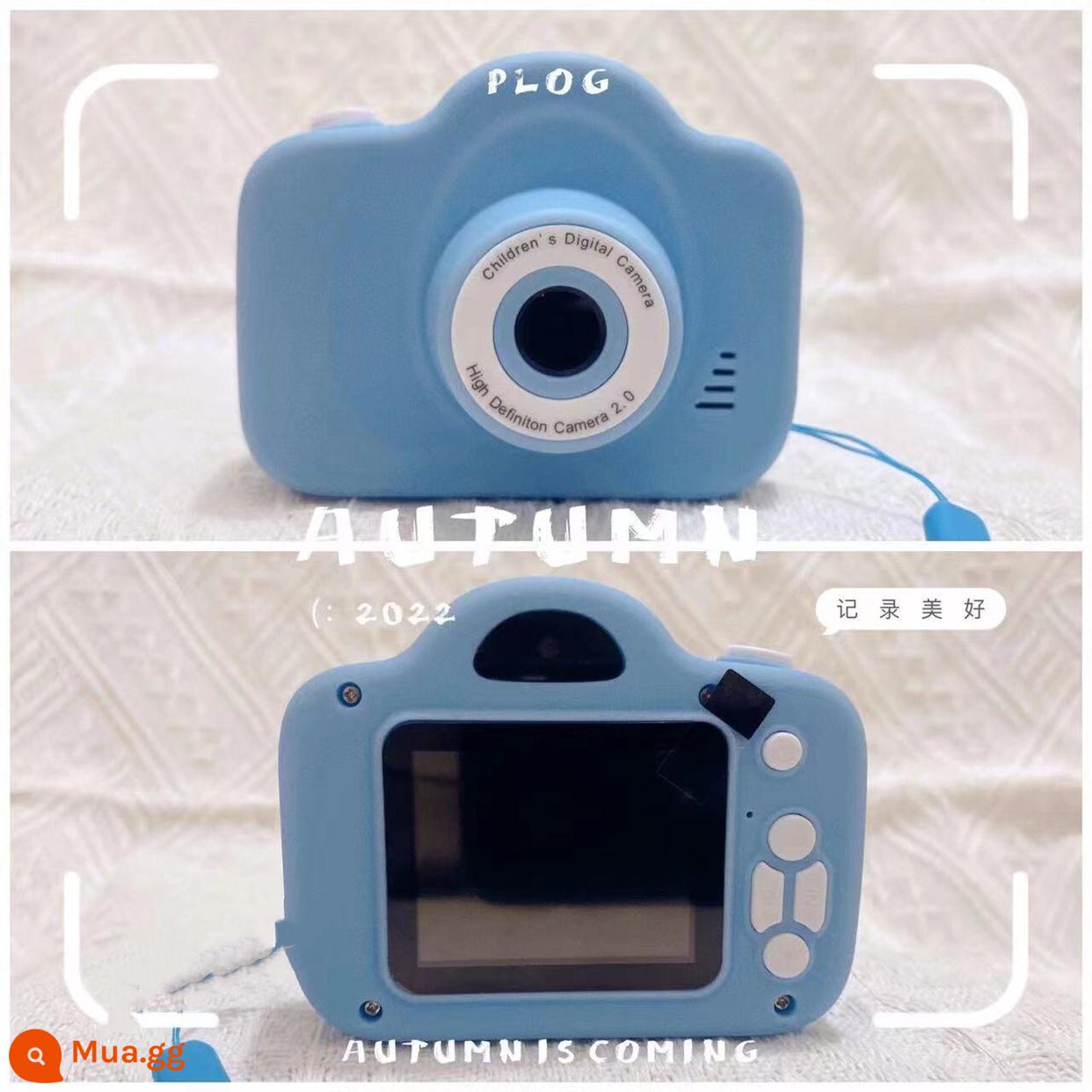 Camera kép độ nét cao máy ảnh kỹ thuật số dễ thương trong khuôn viên trường sinh viên có thể chụp ảnh camera ghi hình du lịch - (Camera kép HD màu xanh da trời)