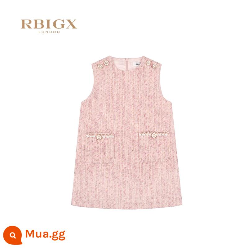 Rebic/RBIGX quần áo trẻ em mùa đông bé gái Đầm trẻ em màu hồng nhỏ hương thơm vest váy váy công chúa phong cách phương Tây - Hồng