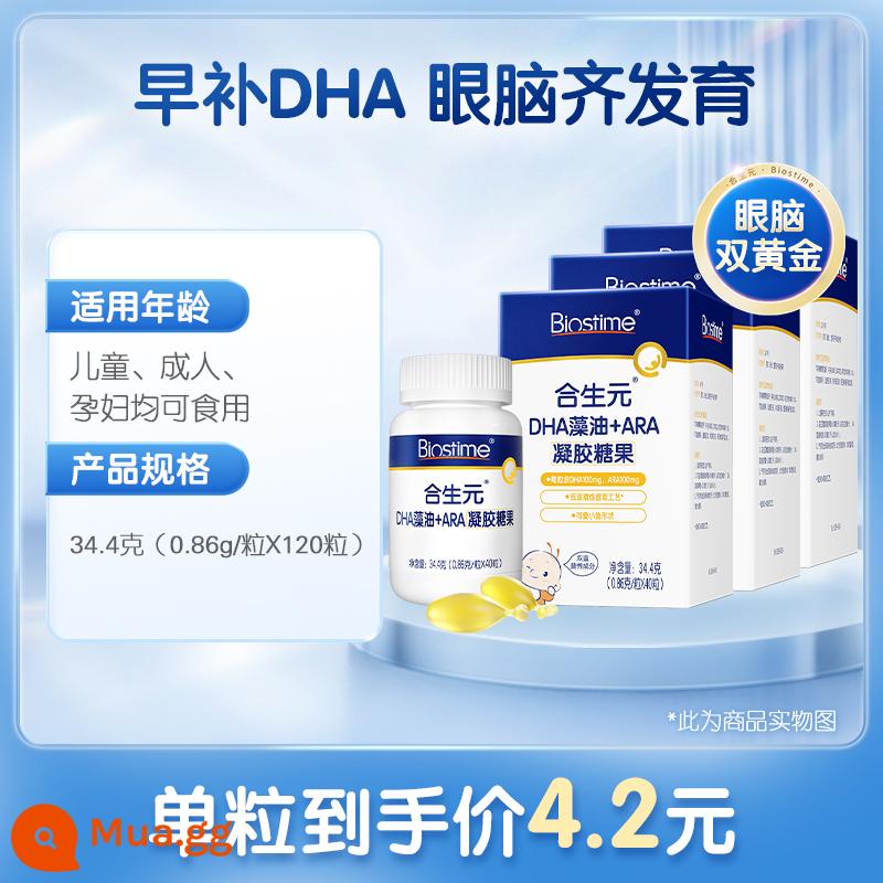 Synbiotics chính thức DHA giọt dầu rong biển đặc biệt chứa ARA phi dầu cá trẻ em bà bầu chuyên dụng bé sơ sinh - [15% lựa chọn] 3 hộp 120 viên để dự trữ