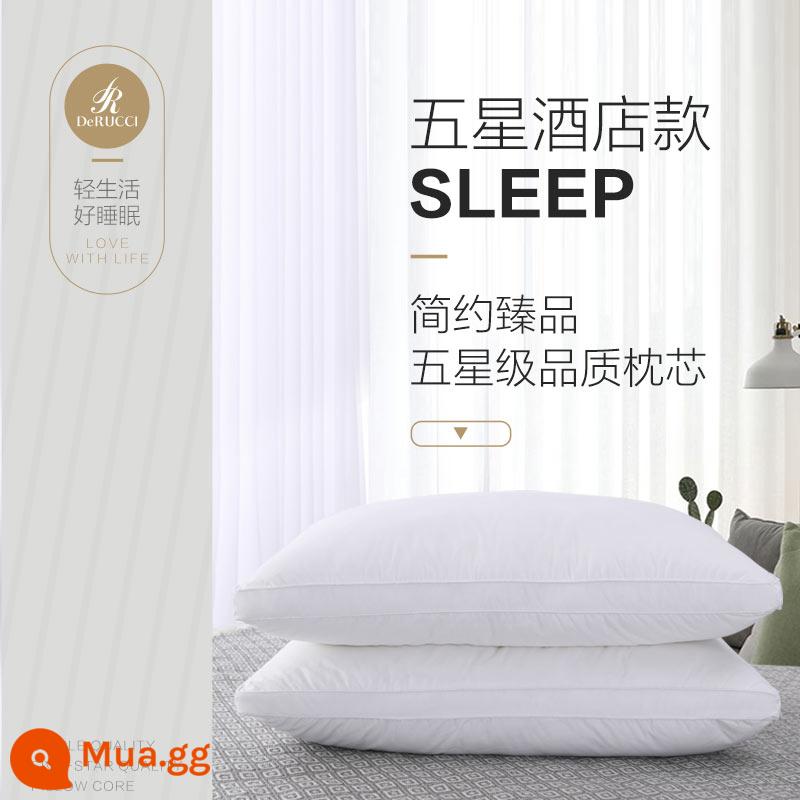 Gối khách sạn 5 sao DE RUCCI/Mousse gối đơn siêu mềm 3 vùng gối kê cổ lõi cotton nguyên chất gối cao cấp trung bình - Gối khách sạn Star (gói đơn)