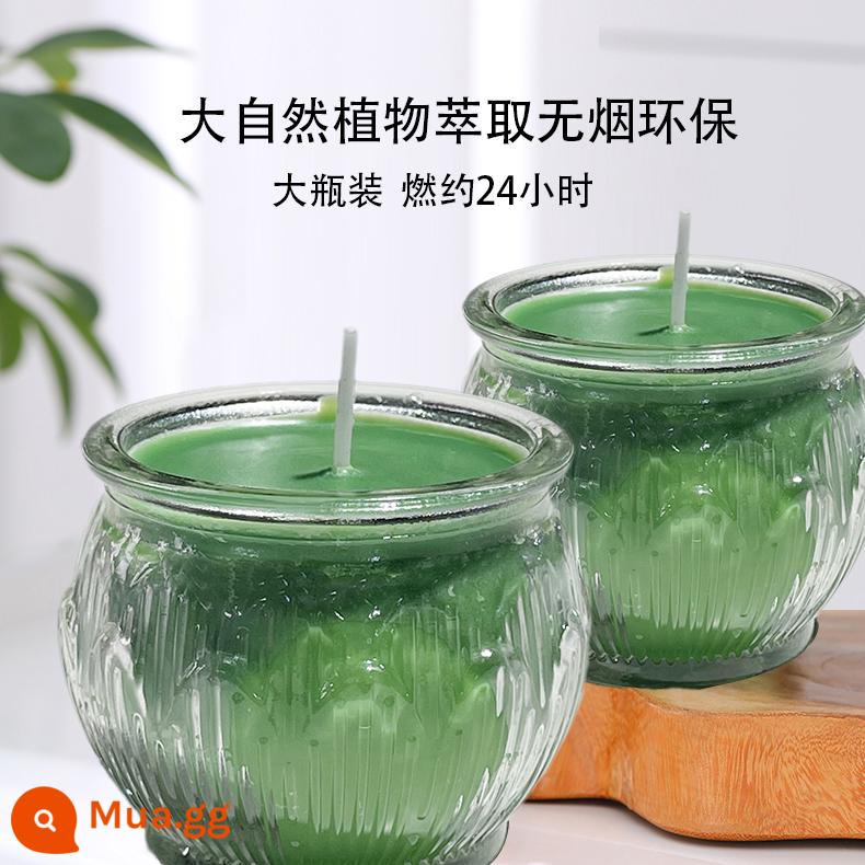 Miễn phí vận chuyển các nhà sản xuất đèn ghee đặc chế 24 giờ đèn sen ghee tinh khiết nến ghee không khói cho Đức Phật cho đèn thần Phật - 100 ly xanh