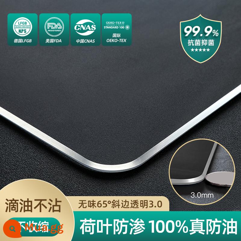 Máy tính để bàn bằng thủy tinh mềm PVC Tablecloth Waterproof and Anti -hot -free nhựa trong suốt bàn ăn trong suốt tấm đệm đệm đệm tinh thể - Cạnh huyền nano chống thấm dầu lá sen 3.0mm trong suốt