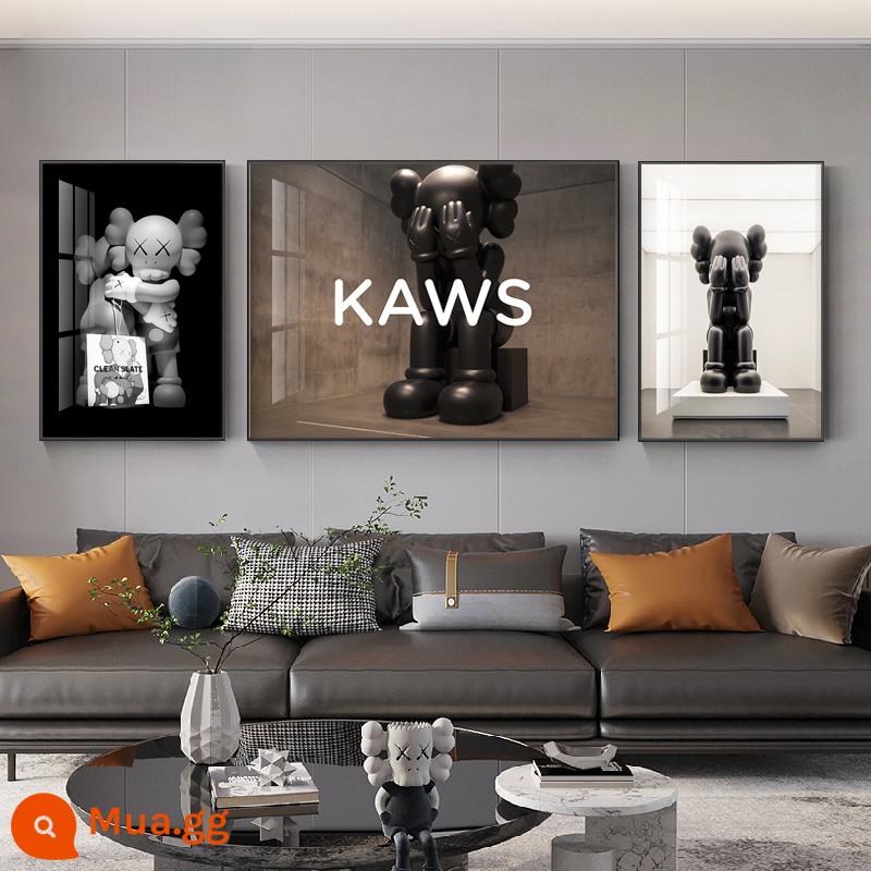 kaws ánh sáng sang trọng phòng khách bức tranh trang trí đơn giản cao cấp bức tranh tường bộ ba bạo lực gấu thủy triều thương hiệu sofa nền tường treo bức tranh - Holmes 01 [Mười thương hiệu tranh trang trí hàng đầu Trung Quốc]