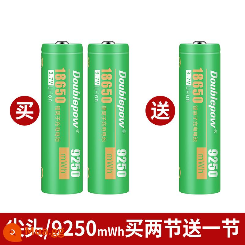 Nhân đôi lượng pin sạc lithium 18650 dung lượng lớn 3.7V ánh sáng mạnh đèn pin quạt nhỏ đèn pha 4.2 chuyên dụng - 2 cục pin nhọn 9250mwh [một trong những mẫu tương tự sẽ được tặng miễn phí]