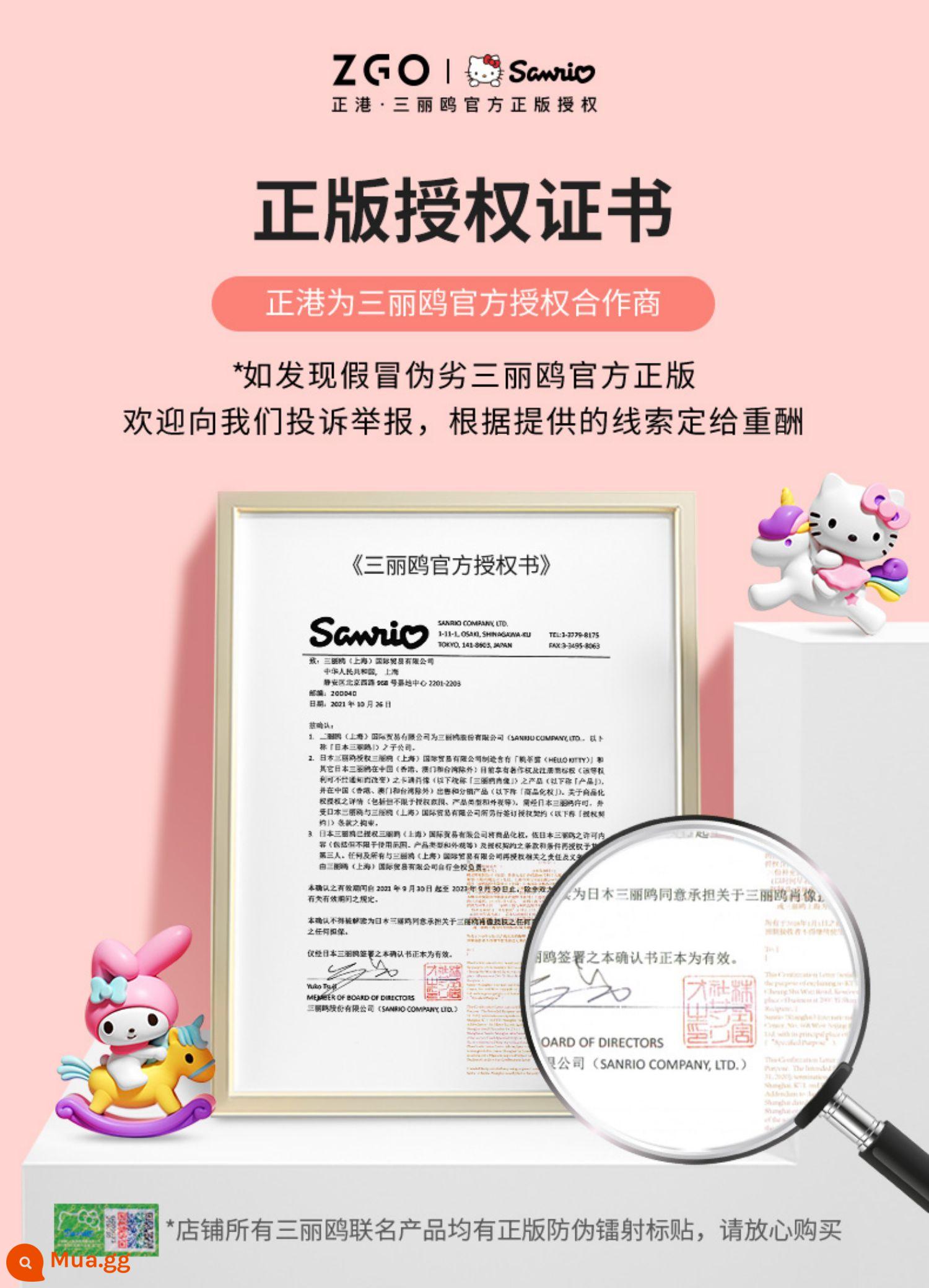 Zhenggang ZGOx Sanrio đồng hồ nữ nữ sinh trung học cơ sở đồng hồ thạch anh chống thấm nước hello kitty - Được ủy quyền chính thức bởi Sanrio