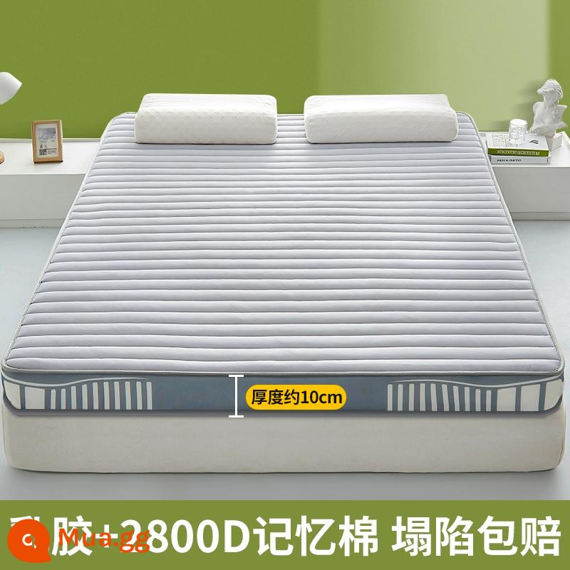 Đệm cao su phòng ngủ nhà tatami mat cho thuê đặc biệt 1 mét 5 miếng bọt biển thảm ký túc xá sinh viên đơn - Mẫu ba chiều - khoảng 10cm, sọc xám [chống nấm mốc và chống ẩm, mủ thật] có hàng, cần gấp